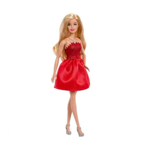 Barbie Mattel 80th Birthday Blonde Doll with Red Dress, Silver Shoes and Necklace, Collectible Toy, JGD25 - Image 5