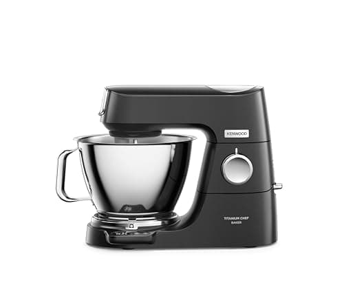 Kenwood KVC85.004.BK Titanium Chef Baker Robot pâtissier, 4 accessoires pour pétrir, fouetter et mélanger, bols de 5L et 3,5L, couvercle anti-éclaboussures - Image 2