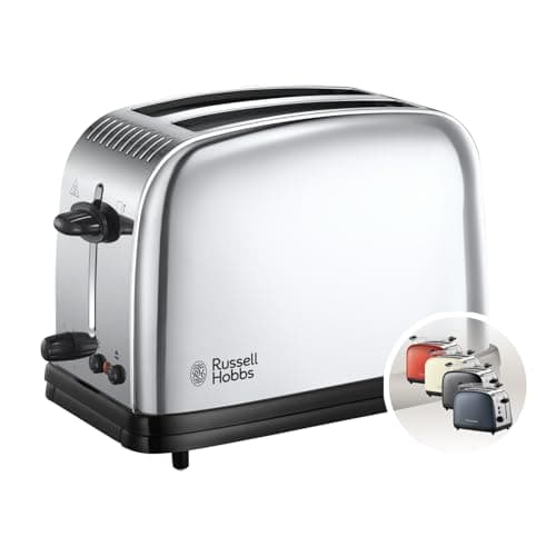 Russell Hobbs Victory Stainless Steel Toaster for 2 Slices (Extra Wide Slots, 6 Quick Burning Levels, Defrosts & Warms Bakery, Crumb Picker, 1670W) Toaster 23311-56 - Image 2