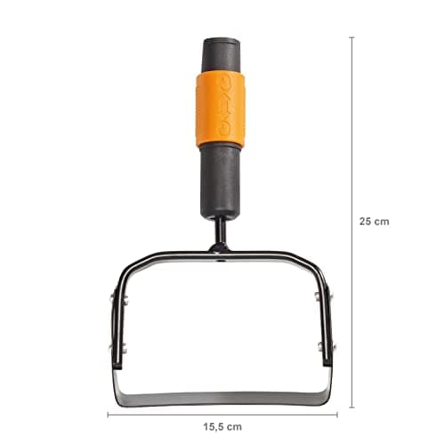 Fiskars Garden scraper, QuikFit tool head, Length: 25 cm, Width: 15.5 cm, Steel blade, Black/Orange, QuikFit, 1000738 - Image 3