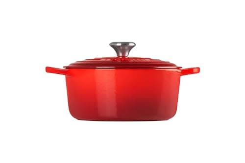 Le Creuset Signature Enamelled Cast Iron Casserole with Lid, 24 cm, Round, 4.2 L, 4.3 kg, Cherry, 21177240602430 - Image 6