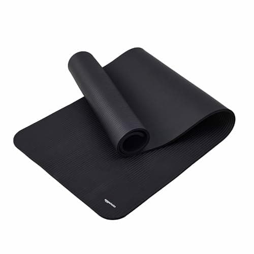 Amazon Basics Tapis de yoga, antidérapant, très épais, d'exercice Pilates, 183 x 61 x 1 cm, Noir - Image 7