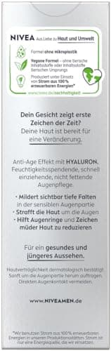 NIVEA MEN Crème contour des yeux anti-âge à l'acide hyaluronique - Contre les rides et les cernes - Soin hydratant pour les yeux à l'acide hyaluronique (15 ml) - Image 8