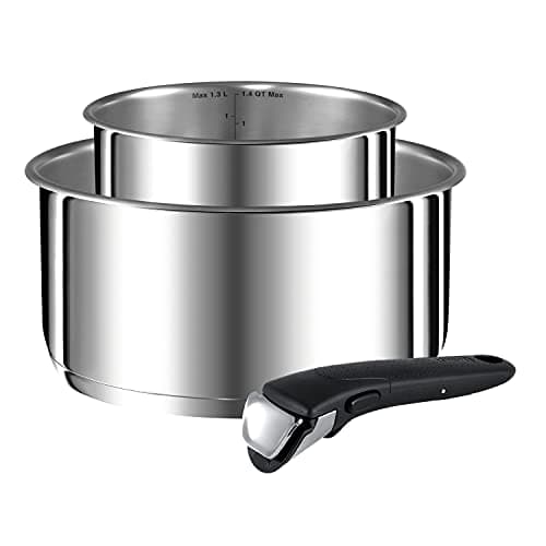 Tefal Ingenio Preference Stainless Steel Saucepans 16/20 cm (1.6/2.6 L) Induction + Removable Induction Handle L9408802 - Image 2