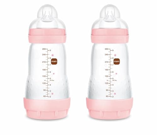 MAM Easy Start A138 Patented Anti-Colic Bottle with SkinsoftTM Silicone Teat for Babies from 2 Months, 2 Units, Self-Sterilising in 3 Minutes Pink 260 ml - Image 2
