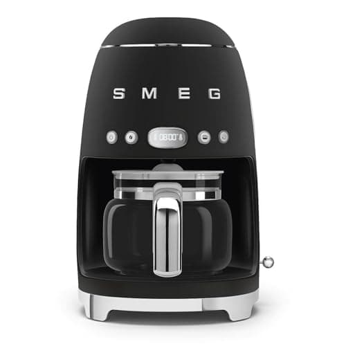 Smeg, DCF02BLMEU Filter Coffee Maker, Aroma and Autostart Function, Glass Jug Up to 12 Cups, 2 Levels of Intensity, Keep Warm Mode, 1050 W, Matte Black - Image 3