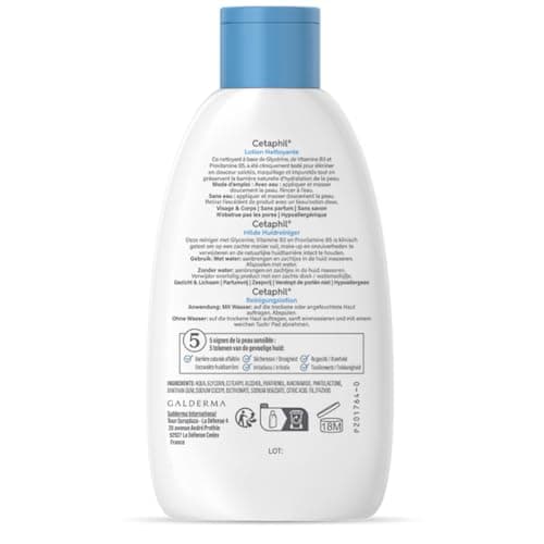 Cetaphil Cleansing Lotion, 200 ml, Face and Body Cleansing Lotion, Dry to Normal Sensitive Skin, Niacinamide, Panthenol and Gycerin Moisturizing, Soap Free - Image 3