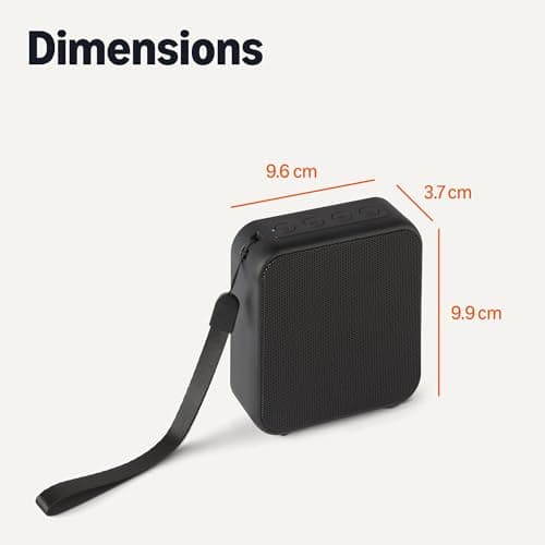 Amazon Basics Enceinte Bluetooth sans Fil, autonomie de 6 Heures, étanchéité IPX5, Utilisation en intérieur et extérieur, Taille compacte, Noir - Image 6