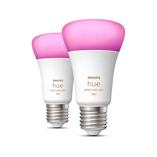 Philips Hue White & Color Ambiance Ampoules LED Connectées E27, équivalent 60W, 800 lumen, Compatible Bluetooth, pack de 2, fonctionne avec Alexa, Google Assistant, Apple Homekit, ancienne génération - Image 4