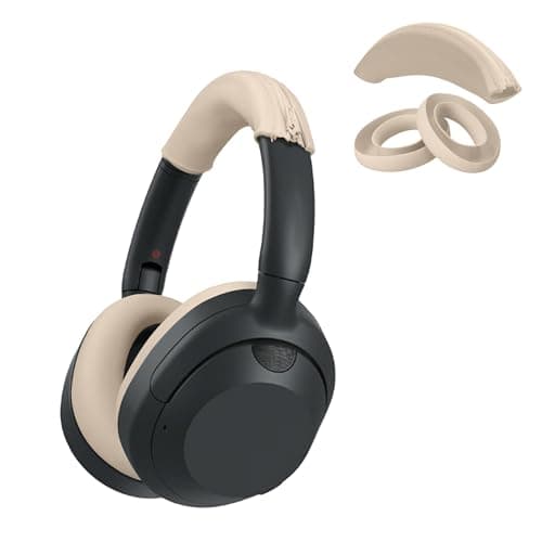 kwmobile Headband Case and Cushion Cover Compatible with Sony ULT Wear/WH-ULT900N – Silicone Protection Headband and Ear Pads – Beige - Image 2