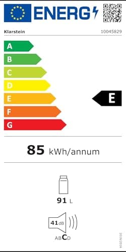 KLARSTEIN Luminance Frost - Réfrigérateur, 91L, 110 kWh/an, 7 niveaux de réglage de la température, Eclairage intérieur, Look moderne, Bac à oeufs, Clayettes verre - Noir - Image 8