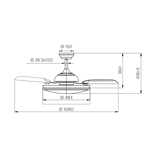 Philips - Bliss Ceiling Fan with LED Light (28W) and Control, DC Motor (Energy Saving), 35W, Warm White Light (3000-5500K), Diameter 510mm, White - Image 5