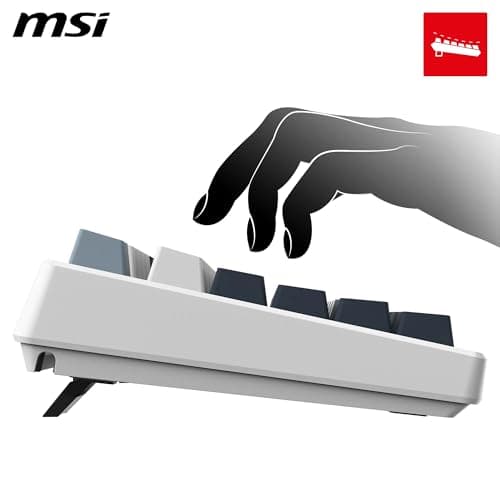 MSI Forge GK600 TKL Wireless Sky FR Mechanical AZERTY Keyboard with Linear Switches - Sublimation Printed PBT Keycaps, Non-slip Base, RGB LED, USB 2.0, Bluetooth, 2.4 GHz - Tenkeyless - Image 6