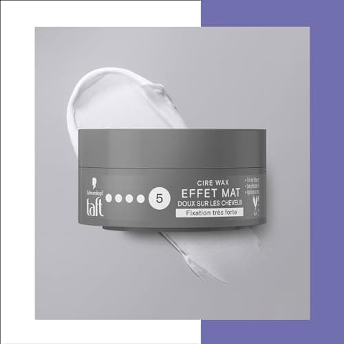 Schwarzkopf - Taft - Men's Hair Wax - Matte Effect 5 - Strong Hold - Protects Against Dryness - Long Lasting - 24h Hold - Styling - 75ml Pot - Image 7