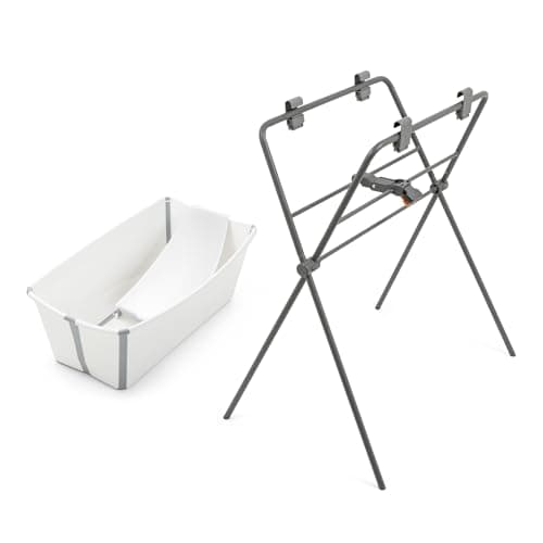 Stokke Flexi Bath (White) + Newborn Support + Flexi Bath Support - Ideal for Newborn and Baby Up to 48 Months - Foldable, Durable and Easy to Store - Image 2