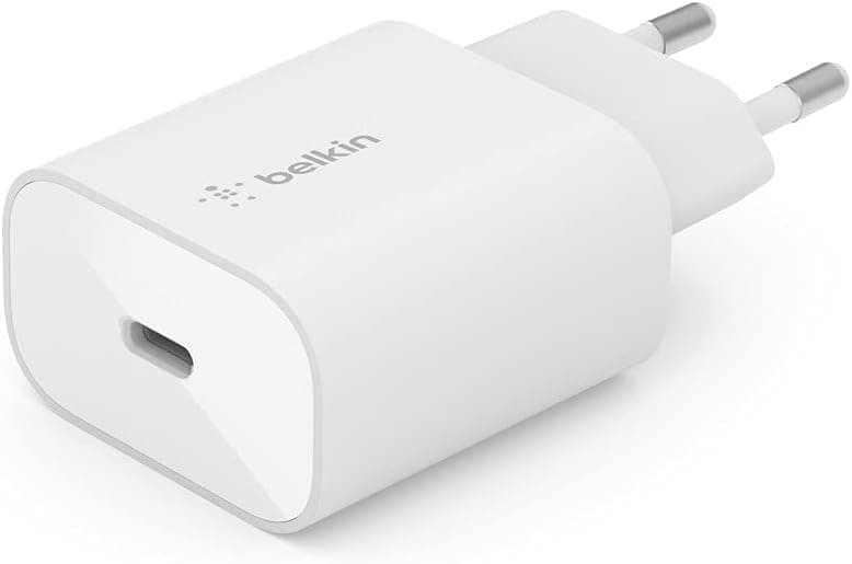 Belkin BoostCharge chargeur secteur 25 W avec PPS, USB-C Power Delivery, chargeur USB C, chargeur rapide pour iPhone 16, iPhone 15, 14, Samsung Galaxy S24, S23, iPad, Google Pixel, Galaxy Tab, Z Fold