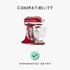 kwmobile Cover Compatible with KitchenAid 4.3-4.8 Liter - Protective Cover 14 x 14 x 8.9 Inches with 3 Pockets for Food Processor - Black-White - Image 7