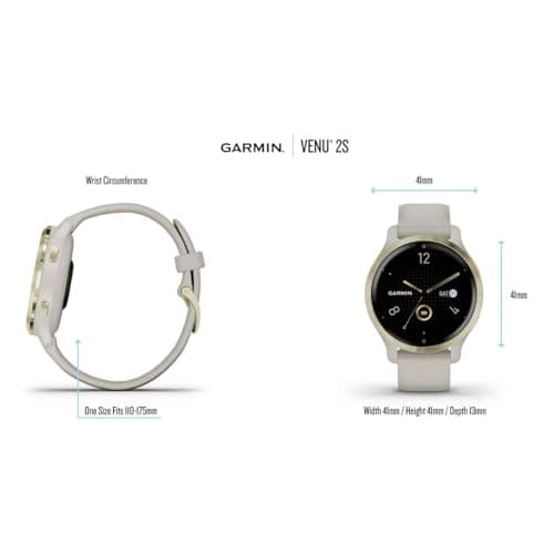 Garmin Venu 2S – schlanke GPS-Fitness-Smartwatch mit ultrascharfem 1.1 inch AMOLED-Touchdisplay, Gesundheitsfunktionen, über 25 vorinstallierten Sport-Apps, Music Pay - Image 5