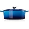 Le Creuset, Azure 21178312202430 Signature Enamelled Cast Iron Casserole Dish with Lid, Ø 31 cm, Oval, Compatible with All Heat Sources (Induction Included), Capacity: 6.3 L, 5.7 kg, Azure - Image 4