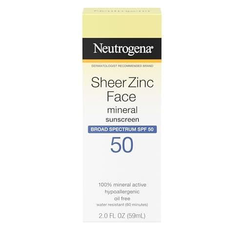 Neutrogena Sheer Zinc Oxide Dry-Touch Face Sunscreen with Broad Spectrum SPF 50, Oil-Free, Non-Comedogenic & Non-Greasy Mineral Sunscreen, 2 fl. oz - Image 3