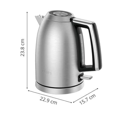 Krups Excellence BW552D10 Electric Kettle, Capacity 1.7 L, Premium Brushed Stainless Steel, 360° Base, Hidden Resistance, Anti-Limescale Filter - Image 3