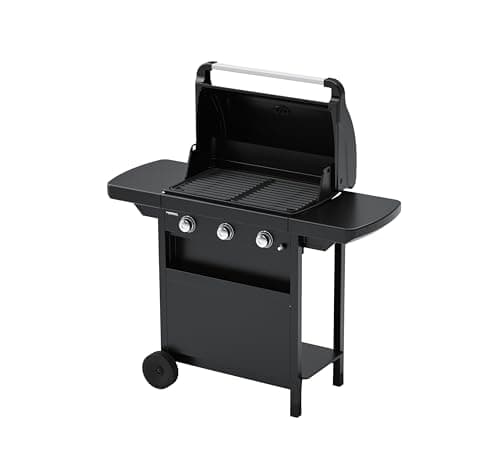 Campingaz Compact 3 Litre Gas Barbecue - Compact Gas Barbecue Trolley with 3 Burner Aluminised Steel Lid with Thermometer, Grease Tray and 2 Folding Side Shelves - Image 3