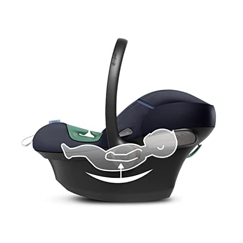 CYBEX Gold Aton S2 i-Size Case from Birth to Approximately 24 Months, Max. 13 kg, Newborn Reducer Cushion Included, SensorSafe Compatible, Ocean Blue - Image 6