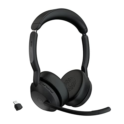 Jabra Evolve2 55, Casque Bluetooth Sans Fil, avec 4 Microphones, Réduction Active du Bruit, Design Léger, 18h Autonomie, Certifié MS Teams, Idéal Bureau & Maison, Noir - Image 2