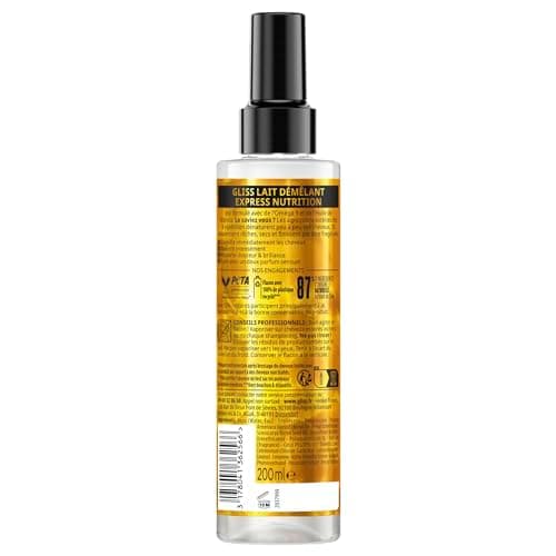 GLISS -Schwarzkopf - Express Detangling Milk - Precious Oil - Nutrition - Protects up to 230°C - Detangles & Intensely Nourishes - Dry & Ragged Hair - Normal Care - No Rinse - 200ml - Image 4