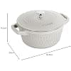 staub Twister Casserole Dish 24 cm White 3.8 L Cast Iron Material Matt Black Enamelled Interior Lid with Rain Proof Frame Suitable for All Hobs with Induction Cookers Oven Safe - Image 3