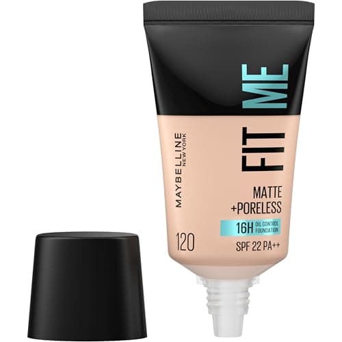 Maybelline New York - Fond de Teint Fluide Fit Me! Matte & Poreless - Peaux normales à grasses - Teinte : 120 Natural Beige - 30 ml - Image 3
