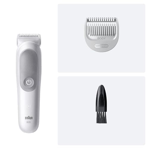 Braun Series 5 Body Trimmer + 2 Shaving Tools with SkinGuard Blade, 100 Min Battery Life, Soft for Sensitive Areas, Shave Your Hair with Accessories, Waterproof, BG5500, Grey - Image 8