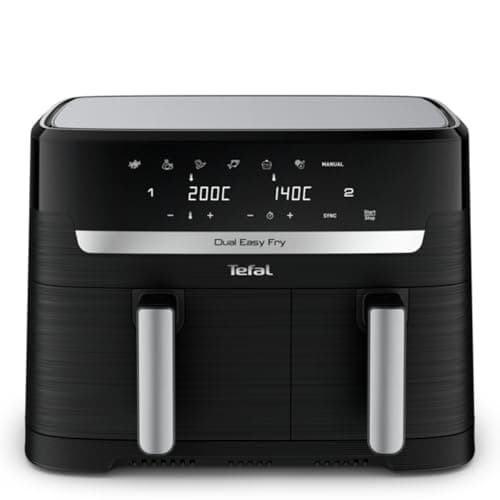 Tefal Dual Easy Fry 8.3 Litre 2 kg Food 2 Separate Drawers 7 Automatic Programmes Energy Saving Airfryer EY901810 Black - Image 2
