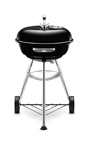 Weber Compact Kettle Charcoal Grill/With Tripod and Wheels, Heat and Rust Resistant Design, Chrome Steel Cooking Grill, 47 cm, Black - Image 3