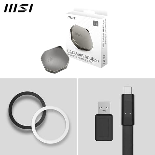 MSI DATAMAG 40Gbps 1TB - USB Type-C Magnetic External SSD for PC/Mac/iPhone/Android/Console, 1TB Capacity, 4000MB/s Read & 3500MB/s Write - 5 Year Warranty (600 TBW) - Image 8