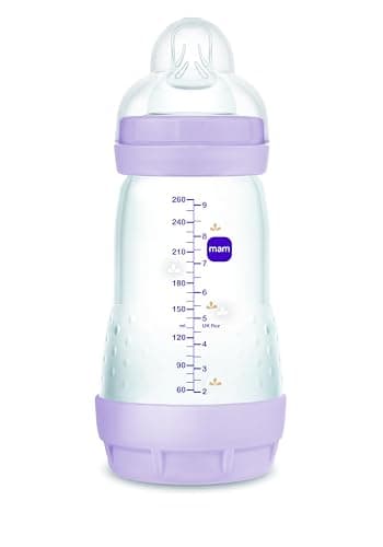 MAM Anti-Colic 260 ml Anti-Colic Bottle with Ventilation Base, Self-Sterilising MAM Bottle with No. 1 Extra Soft Silicone Teat, 2+ Months Lilac - Image 2