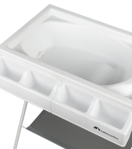 Bébé Confort Bellis 2-in-1 Bath and Changing Table for Babies 0-12 Months (Max. 11 kg), Compact Folding, Easy Storage, Multiple Storage Compartments, Mineral Grey - Image 4