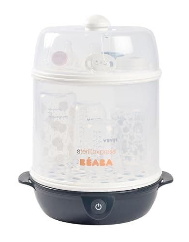 BÉABA, Steriliser Bottles 2 in 1, Scalable, Electric Steam, 2 in 1, 2 Compartments, Up to 8 Bottles & Accessories, Ultra Fast, Timer, Steril'Express, Night Blue - Image 2