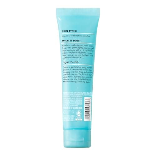 e.l.f. Skin Holy Hydration! Clean Freak Daily Cleanser Mini nettoyant doux et hydratant pour le visage à l'acide hyaluronique, végétalien et sans cruauté envers les animaux, 30 ml - Image 8