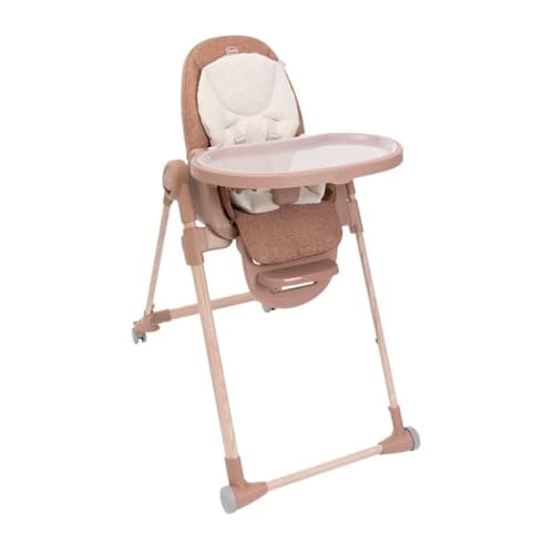Chicco Polly Armonia Baby Highchair, Evolutionary for Children from 0 Months to 40 kg, 9 Levels of Height, 3 Tilt Positions, Adjustable Footrest, Compact Folding, 4 Wheels, Red - Image 3