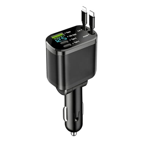 5 in 1 Retractable Car Charger, Quick Charge, Universal Quick Charge for Mobile Phones, Travel Camping Car Accessories - Image 2