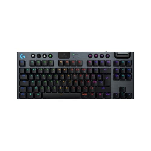 Logitech G G915 X LIGHTSPEED TKL Ultra-Slim Wireless Gaming Keyboard, Dual Layer PBT Keyboards, Fully Programmable Keys, RGB Backlight, GL Red Linear - PC/Mac, FRA AZERTY - Black - Image 2