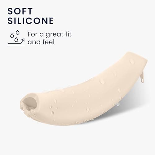 kwmobile Headband Case and Cushion Cover Compatible with Sony ULT Wear/WH-ULT900N – Silicone Protection Headband and Ear Pads – Beige - Image 6