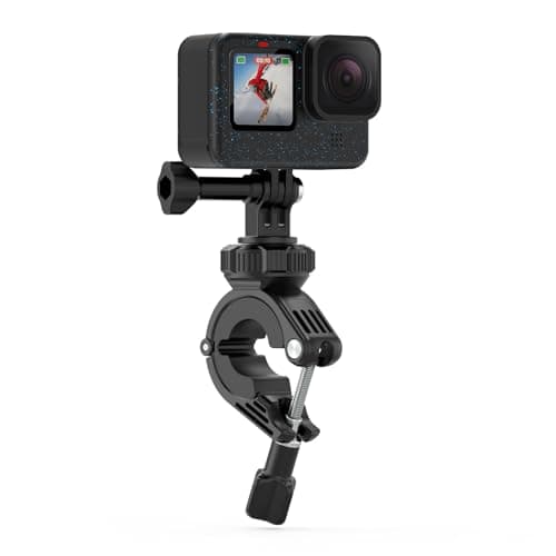 Handlebar Clamp Mount Motorcycle Bike Clamp Mount Tube Mount Compatible with GoPro Hero 13 12 11 10 9 8 7 6 5 Session DJI Action Cameras - 360 Swivel - Image 2