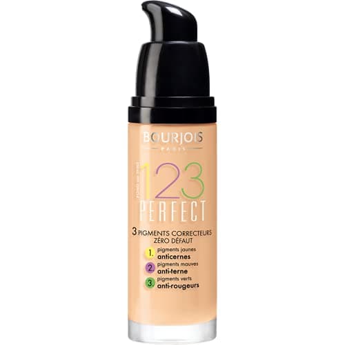 Bourjois - Fond de Teint 1.2.3 Perfect - 3 en 1 : Anticernes, Anti-Terne et Anti-Rougeurs - Fini Semi-Mat - Formule Anti-Brillance et Hydratante - 54 Beige 30ml - Image 3