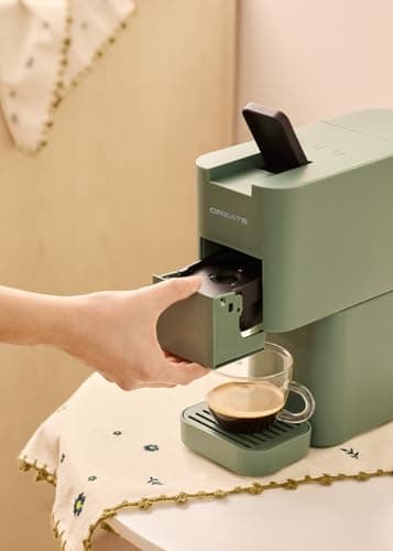 CREATE / THERA STUDIO/Multicapsule Express Coffee Machine and Sage Green Ground Coffee/Touch Panel, 19 Bar, Programmable, 3 Interchangeable Adapters, Anti-Vibration System, 1450 W - Image 4