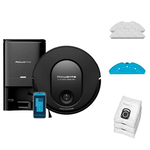 Rowenta X-Plorer Series 65+ Robot Vacuum Cleaner, Laser Technology, Automatic Dump Station, Ultra Slim Design RR8L85WH, Black - Image 2