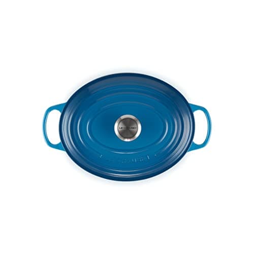 LE CREUSET, Signature Enamelled Cast Iron Casserole Dish with Lid, Ø 25 cm, Oval, Compatible with All Heat Sources (Induction Included), Capacity: 3.2 L, 3.65 kg, Marseille Blue - Image 6