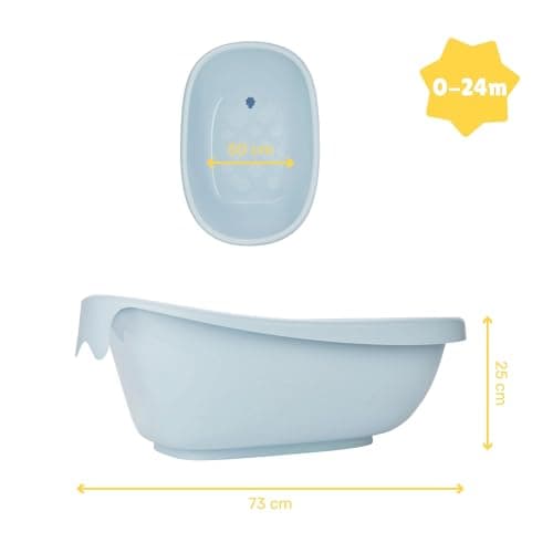 Badabulle Baby Bath in the Shape of a Whale, Made in Europe, Suitable from Birth to 24 Months, Built-in Drain Plug, Spacious and Comfortable, Fits Hammock and Bath Chair - Image 7