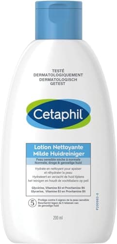 Cetaphil Cleansing Lotion, 200 ml, Face and Body Cleansing Lotion, Dry to Normal Sensitive Skin, Niacinamide, Panthenol and Gycerin Moisturizing, Soap Free - Image 2